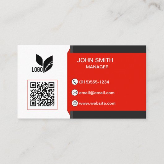 Aangepaste Logo QR Modern Visitekaartje (Voorkant)