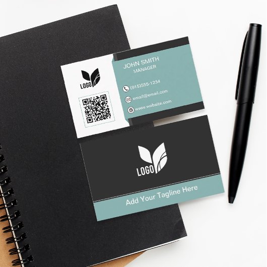 Aangepaste Logo QR Modern Visitekaartje