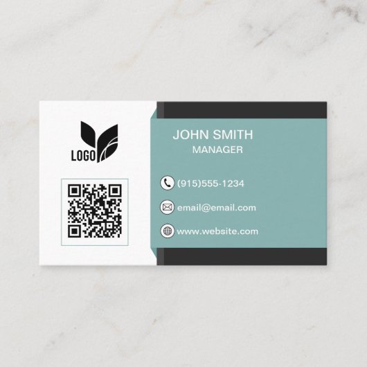 Aangepaste Logo QR Modern Visitekaartje (Voorkant)