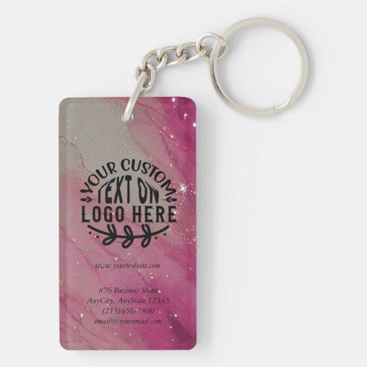 Aangepaste Logo QR Scan Business Sleutelhanger (achterkant)