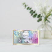 Aangepaste Logo QRCode Social Gold Pastel Waterver Visitekaartje (Staand voorkant)