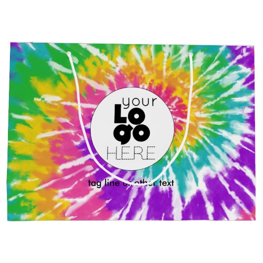 Aangepaste Logo Regenboog Stropdas-Dye XL Papier W Groot Cadeauzakje (Achterkant)