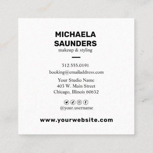 Aangepaste Logo reiniging en eenvoudig Vierkante Visitekaartje (Achterkant)