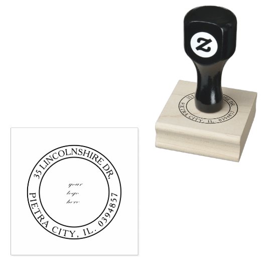 Aangepaste Logo Retouradres Cinzel Font Rubberstempel (Gestempeld)