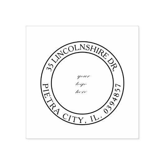 Aangepaste Logo Retouradres Cinzel Font Rubberstempel (Afrduk)