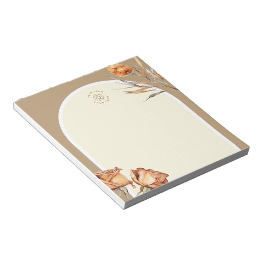 Aangepaste Logo Retro Arch Roos Business Notitieblok (Schuin)