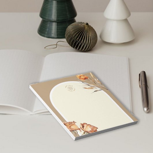 Aangepaste Logo Retro Arch Roos Business Notitieblok
