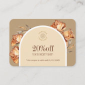 Aangepaste Logo Retro Arch Roos Coupon Korting Visitekaartje (Voorkant)