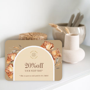 Aangepaste Logo Retro Arch Roos Coupon Korting Visitekaartje