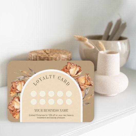 Aangepaste Logo Retro Arch Roos Korting Loyaliteit Visitekaartje