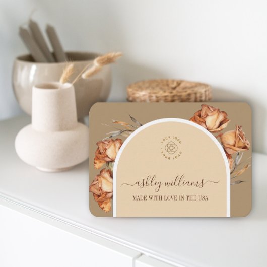 Aangepaste Logo Retro Arch Script Roos Vrouwelijk Visitekaartje