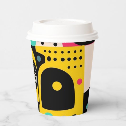 Aangepaste Logo Retro Papier Cup 8 oz Papieren Bekers (Links)