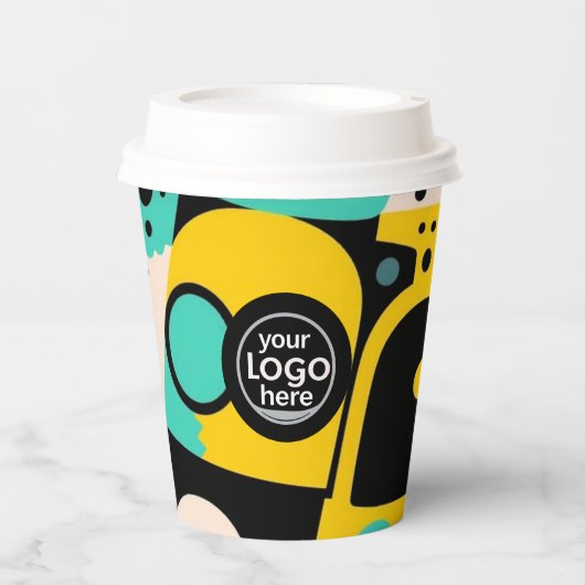 Aangepaste Logo Retro Papier Cup 8 oz Papieren Bekers (Voorkant)