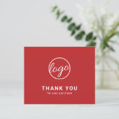 Aangepaste logo rode budget bedankkaart (Staand voorkant)