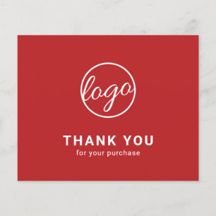 Aangepaste logo rode budget bedankkaart
