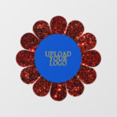 Aangepaste Logo Rode Glitter Flower Lijst Raamsticker (Vel)
