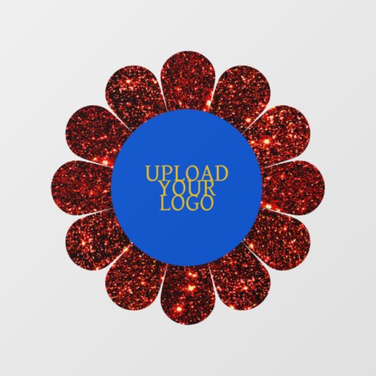 Aangepaste Logo Rode Glitter Flower Lijst Raamsticker (Vel)