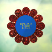 Aangepaste Logo Rode Glitter Flower Lijst Raamsticker (Vel 3)