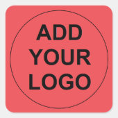 Aangepaste Logo Rood Square stickers (Voorkant)