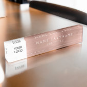 Aangepaste Logo Roos Gold Pink Professional Naambordje