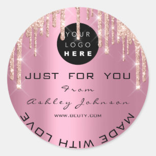 Aangepaste Logo Roos schijven gemaakt met liefdesr Ronde Sticker