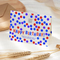 Aangepaste Logo Royal Blue Confetti Happy Birthday