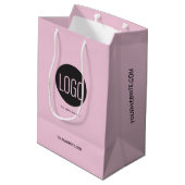 Aangepaste logo roze Bedrijfswebsite Medium Cadeauzakje (Achterkant Gekanteld)