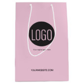 Aangepaste logo roze Bedrijfswebsite Medium Cadeauzakje (Voorkant)