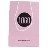 Aangepaste logo roze Bedrijfswebsite Medium Cadeauzakje (Achterkant)