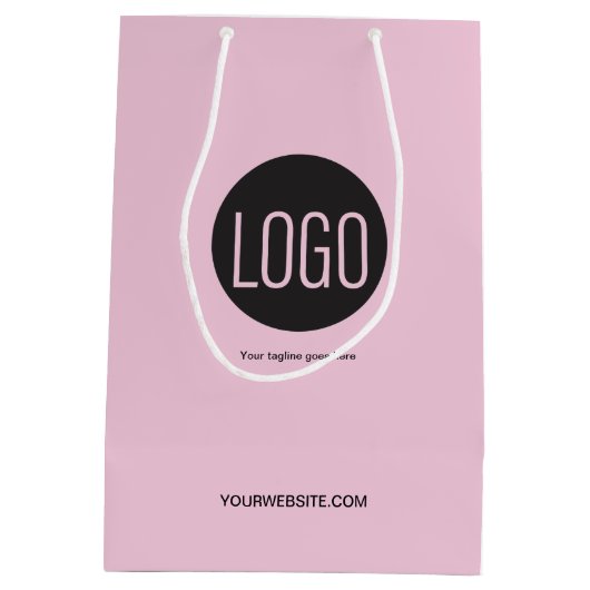 Aangepaste logo roze Bedrijfswebsite Medium Cadeauzakje (Achterkant)
