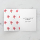 Aangepaste Logo  roze bloem Happy Birthday Kaart (Binnen)