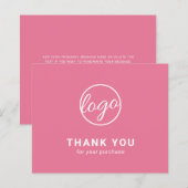 Aangepaste Logo Roze Budget Bedanktkaart (Voorkant / Achterkant)
