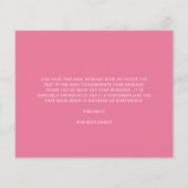 Aangepaste Logo Roze Budget Bedanktkaart (Achterkant)