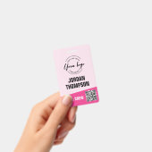 Aangepaste logo roze corporate event QR code Badge (Handheld)