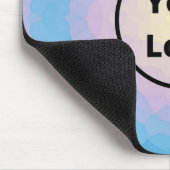 Aangepaste logo roze en blauwe mozaïek muismat (Hoek)