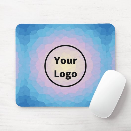 Aangepaste logo roze en blauwe mozaïek muismat (Met muis)