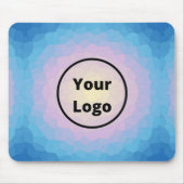 Aangepaste logo roze en blauwe mozaïek muismat (Voorkant)