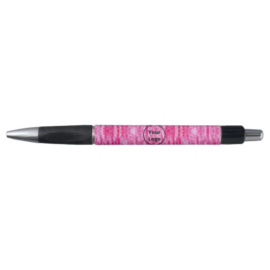 Aangepaste logo roze en witte pixel pen (Voorkant)