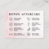 Aangepaste Logo roze Gold Botox Aftercare Card Visitekaartje (Achterkant)