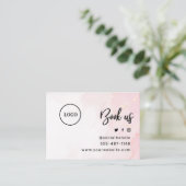 Aangepaste Logo roze Gold Filler Aftercare Card Visitekaartje (Staand voorkant)