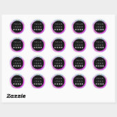 Aangepaste Logo - Roze holograaf bedankt Ronde Sticker (Vel)