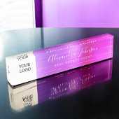Aangepaste Logo Roze Paarse Elegant Professional Naambordje