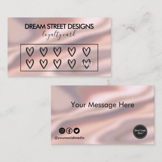 Aangepaste Logo roze zijderoute Kaart met logo Visitekaartje (Voorkant / Achterkant)