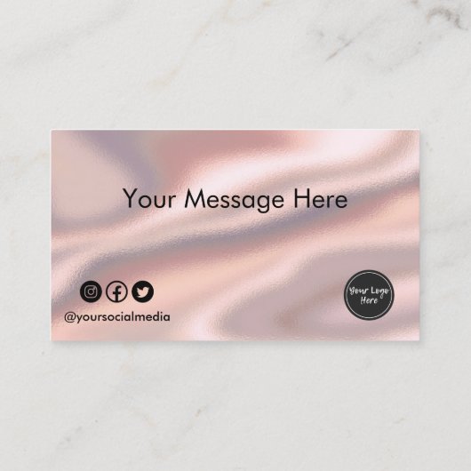 Aangepaste Logo roze zijderoute Kaart met logo Visitekaartje (Achterkant)