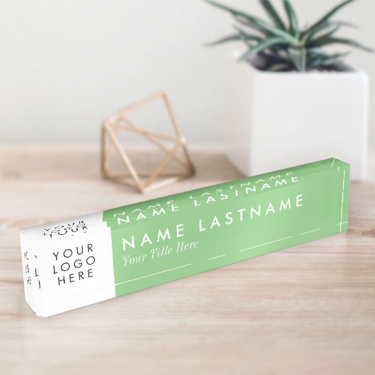 Aangepaste Logo Sage Green Pastel Modern Naambordje
