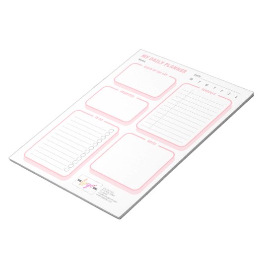 Aangepaste Logo Schattige Eenvoudige Blush Ongedat Notitieblok (Schuin)