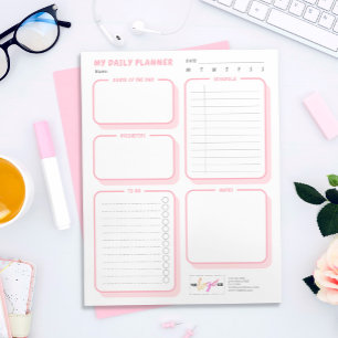 Aangepaste Logo Schattige Eenvoudige Blush Ongedat Notitieblok