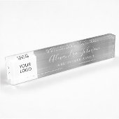 Aangepaste Logo Silver Elegant Professional Naambordje