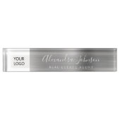Aangepaste Logo Silver Elegant Professional Naambordje (Voorkant)