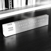 Aangepaste Logo Silver Elegant Professional Naambordje